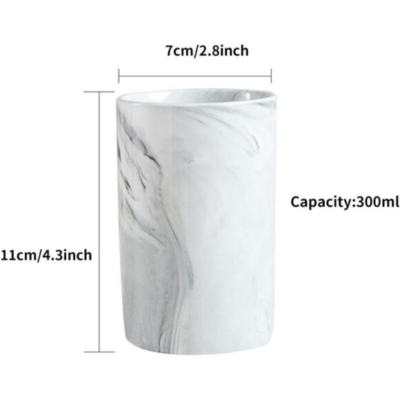 Ceramic Toothbrush Holder Bathroom Cup Marble Pattern Drinking Mug Pen Holder Gr - Picture 3 of 8